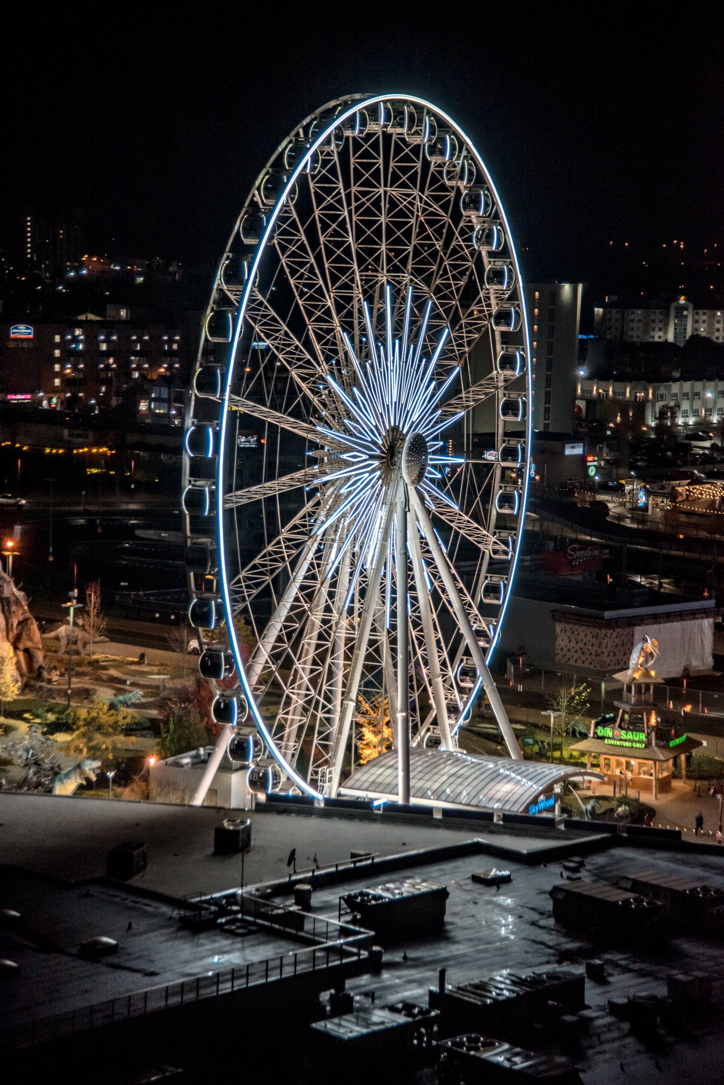 Ferris Wheel from a Niagara Falls hotel on the main strip