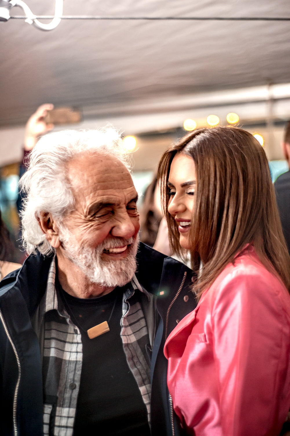 Tommy Chong and Miss Universe Canada 2019, Alyssa Boston share a smile at a launch party